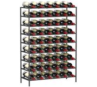 HOMCOM Étagère à vin rack pour bouteilles range-bouteilles capacité 54 bouteilles dim. 63L x 25l x 91H cm métal noir