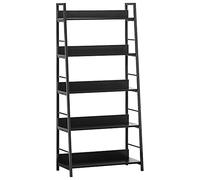 HOMCOM Étagère bibliothèque de Rangement Style Industriel incliné 5 Niveaux 70L x 35l x 150H cm Noir