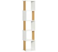 HOMCOM Étagère bibliothèque en forme S 33 x 28 x 161 cm Blanc