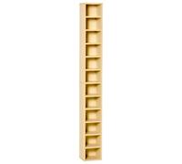 HOMCOM Étagère colonne armoire de rangement CD 12 compartiments 21L x 20l x 175H cm capacité max. 205 CD coloris hêtre Aosom France