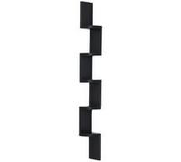 HOMCOM Étagère d'angle design contemporain zig zag 5 niveaux 12L × 12l × 120H cm noire Noir, Noir G