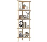 HOMCOM Étagère d'angle en bambou, 41,5 x 21,5 x 114 cm, bois naturel