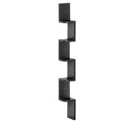 HomCom Étagère d'angle murale à 5 niveaux hauteur 120 cm forme zigzag en bois noire