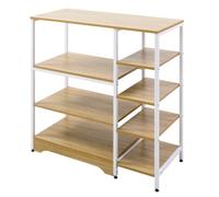 HOMCOM Étagère de Cuisine Basse Gain de Place 7 étagères 90x40x95cm Blanc | Armoire de cuisine industrielle, métal et bois
