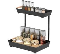 HOMCOM Étagère de Cuisine, Etagère Réglable en Hauteur avec 2 Paniers, Bar à Café 96,5 x 38 x 165 cm