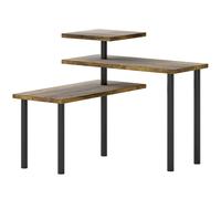 HOMCOM Étagère de cuisine rotative à 3 niveaux, étagère d'angle, cadre en métal, 40 x 18 x 36,5 cm, brun rustique