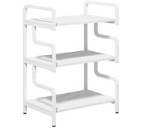 HOMCOM Étagère de rangement à 3 niveaux étagère en métal design industriel structure en acier 55 x 40 x 77 cm blanc