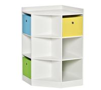 HOMCOM Étagère de rangement pour enfants, 3 tiroirs en tissu non-tissé, MDF, anti-basculement, Blanc