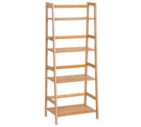 HOMCOM Etagère échelle en bambou 4 niveaux bibliothèque style naturel 48L x 31,5l x 120H cm