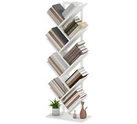 HOMCOM Étagère en Forme d'Arbre avec 9 Étagères et Système Anti-renversement pour Salon Chambre 50x24x136 cm Blanc