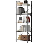 HOMCOM Étagère, étagère sur pied à 5 niveaux, étagère de bureau industrielle avec cadre métallique, rangement ouvert pour salon, bureau, pièce de travail, 60x30x170,5 cm, Noir