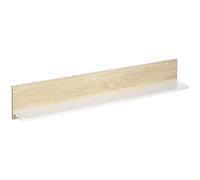 HOMCOM Étagère flottante Étagère murale en bois Étagère murale pour salon chambre à coucher couloir cuisine salle de bain 120 x 15 x 20 cm chêne et blanc