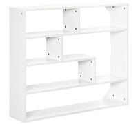 HOMCOM Étagère Murale à 4 Niveaux Étagère Flottante avec 7 Compartiments Ouverts pour Salon Chambre Bureau Style Moderne 94x19,5x80 cm Blanc