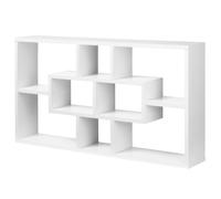 HOMCOM Étagère murale bibliothèque 8 cubes, meuble de rangement, design moderne, 85 x 14,5 x 47,5 cm, blanc