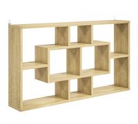HOMCOM Étagère murale bibliothèque 8 cubes, meuble de rangement, design moderne, 85 x 14,5 x 47,5 cm, chêne