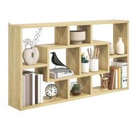 HOMCOM Étagère Murale décorative, étagère pour Livres, CD, étagères flottantes avec 8 Cubes, 85 x 14,5 x 47,5 cm, Charge 20 kg, pour Bureau, Studio, Salon, chêne