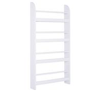 HOMCOM Étagère murale en bois pour livres et magazines, 4 niveaux, 59l x 12P x 113H cm, blanc