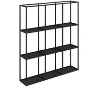 HOMCOM Étagère Murale Industrielle 9 Compartiments, Étagère Modulaire en Métal pour Objets de Collection, 87,5x18x100cm Noir