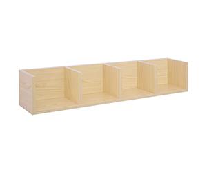 HOMCOM Étagère Murale Moderne pour 60 CD DVD 4 Cubes en Bois