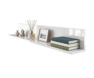 HOMCOM Étagère murale pour salon et chambre, épaisseur 1,5 cm, en bois finition laquée, Blanc