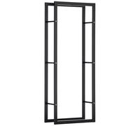 HOMCOM Etagère porte bois de cheminée porte-bûches design contemporain charge max. 100 Kg dim. 60L x 25l x 150H cm métal noir