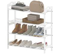 HOMCOM Étagère pour Chaussures en Bambou pour 12 Paires de Chaussures pour Entrée Couloir Chambre 67,5x24,7x72 cm Blanc