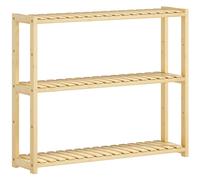HOMCOM Etagère pour la Salle de Bain à 3 Etagères Ajustables en 5 Positions, en Bambou, 60x15x50 cm, couleur Bois