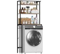 HOMCOM Étagère pour machine à laver avec barre de séchage, 3 niveaux, étagère au-dessus de la machine à laver et les toilettes pour salle de bain, buanderie, 67 x 40 x 161,8 cm, marron