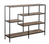 HOMCOM Étagère sur Pied, Étagère de Rangement Style Industriel, Étagère à Livres, Étagère de Cuisine, Panneau de particules P2, Métal, Noir+Chêne clair, 120 x 32 x 95 cm