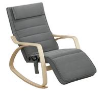 HOMCOM Fauteuil à bascule avec fonction de massage, chauffage lombaire, 3 modes, revêtement en tissu, gris