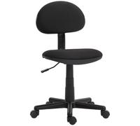 HOMCOM Fauteuil Bureau sans accoudoirs réglable Hauteur roulettes Noir | Chaise d'ordinateur, dossier bas