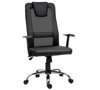 HOMCOM Fauteuil chaise de bureau ergonomique hauteur d'assise réglable pivotante 360 ° nylon revêtement P.U maille 66 x 73 x 118 cm noir