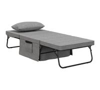 HOMCOM Fauteuil chauffeuse lit convertible dossier inclinable 5 positions 1 place - tissu gris