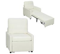 HOMCOM Fauteuil convertible 1 place 72x85.5x91cm Crème