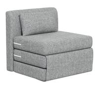 HOMCOM Fauteuil Convertible 1 Place Fauteuil Paresseux chauffeuse Une Place - Coussin Inclus, Matelas tri-dépliant - pour invités, Salon, Charge 240 kg, Tissu Lin Gris