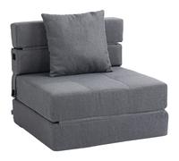 HOMCOM Fauteuil convertible 1 place fauteuil lit chauffeuse 1 place - coussin déhoussable inclus - chaise de sol pour invités, s