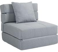 HOMCOM Fauteuil convertible 1 place fauteuil lit chauffeuse 1 place - coussin déhoussable inclus - chaise de sol pour invités, salon, charge 120 kg, gris clair