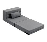 HOMCOM Fauteuil convertible 1 place fauteuil lit pliant, coussin inclus, pour invités, salon, petit espace, charge 120 kg, gris