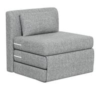 HOMCOM Fauteuil Convertible 1 Place Fauteuil Paresseux chauffeuse Une Place - Coussin Inclus, Matelas tri-dépliant - pour invités, Salon, Charge 240 kg, Tissu Lin Gris