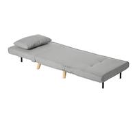 HOMCOM Fauteuil convertible 2 en 1 chauffeuse lit 1 place Dossier Réglable pieds en Bois et coussin