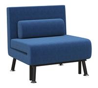 HOMCOM Fauteuil convertible 3 en 1 chauffeuse lit 1 place avec coussin bleu foncé