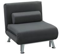 HOMCOM Fauteuil convertible 3 en 1 chauffeuse lit 1 place avec coussin gris foncé