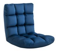 HomCom Fauteuil convertible Grand confort multipositions 90°-180° flanelle capitonné Bleu Roi