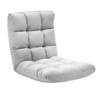 HOMCOM Fauteuil Convertible Fauteuil Paresseux Grand Confort Inclinaison Dossier Multipositions 90°-180° Flanelle Polyester capitonné Gris Clair