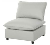 HOMCOM Fauteuil d'appoint, fauteuil moderne en Leathaire à assise large et profonde, rembourrage épais, montage facile, gris