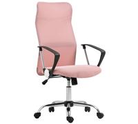 HOMCOM Fauteuil de bureau manager dossier ergonomique hauteur assise réglable pivotant tissu maille 63x65x119109-119cm rose