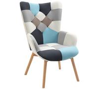 HOMCOM Fauteuil de Chambre en Velours Matelassé et Pieds en Bois, 66x76x98cm, Multicolore