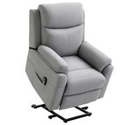 HOMCOM Fauteuil de Relaxation électrique Fauteuil releveur inclinable avec Repose-Pied Ajustable et télécommande Gris Clair chiné