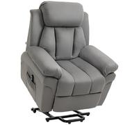 HOMCOM Fauteuil de Relaxation électrique Fauteuil releveur inclinable avec Repose-Pied Ajustable gris