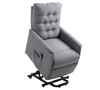 HOMCOM Fauteuil de Relaxation électrique Fauteuil releveur inclinable avec Repose-Pied Ajustable Lin Gris